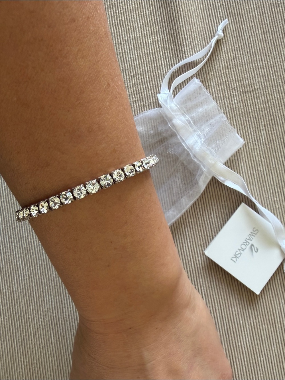 Swarovski Silver Tennis Bracelet with Clear Crystals